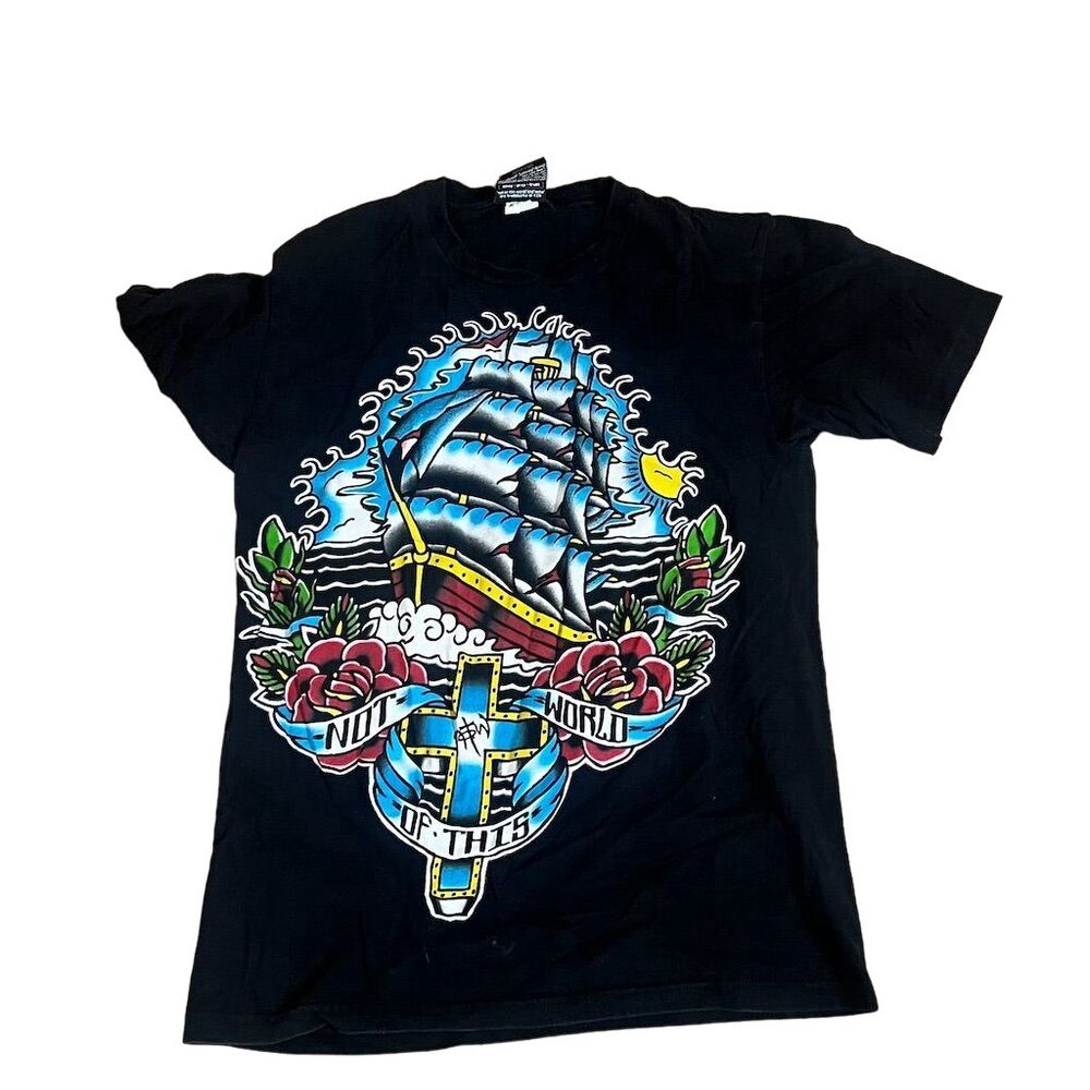 Not Of This World Unisex M Black Graphic T-Shirt Religious Theme
